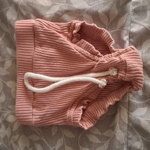 Pink Ribbed Diaper Cover
